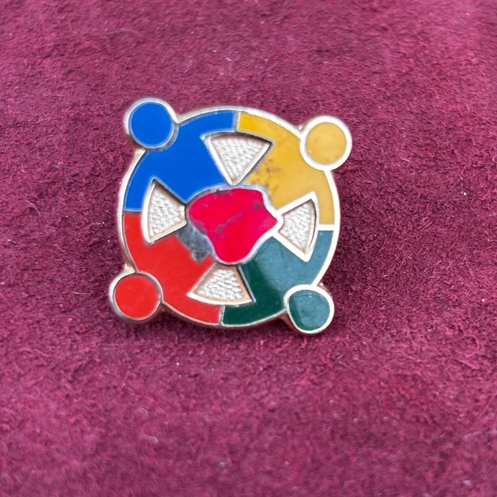 Colorful Enamel Pin with Multicolor Figures